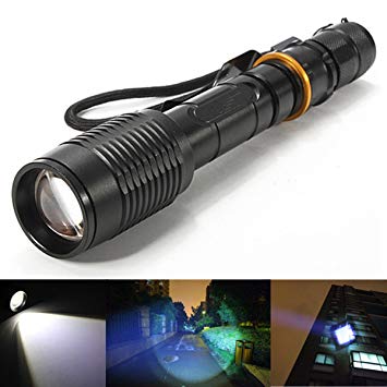 IHP Black 2X 5000Lumen CREE XML T6 Zoom LED Flashlight Rechargeable 18650 Battery Charger