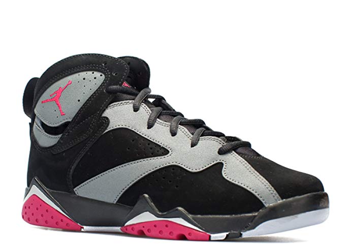 Nike Boys Air Jordan 7 Retro GG Sport Fuchsia Black/Sport Fuchsia-Cool Grey Suede Size 7Y