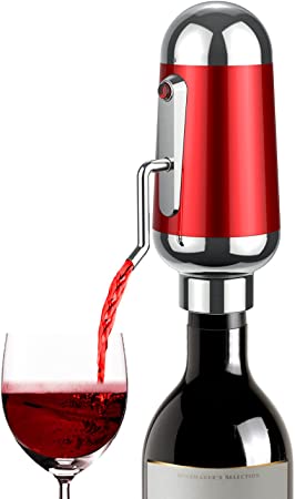 Electric Wine Aerator Pourer, Towond Smart Automatic Wine Decanter, One-Touch Wine Dispenser and Pump for Red Wine, Portable USB Rechargeable Wine Spout Red