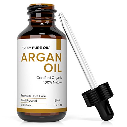 Pure Moroccan Argan Oil 100% Certified Organic (EcoCert, USDA) with Nothing Added or Taken Away. For Hair, Skin, Face, and Nails. from TRULY PURE OIL