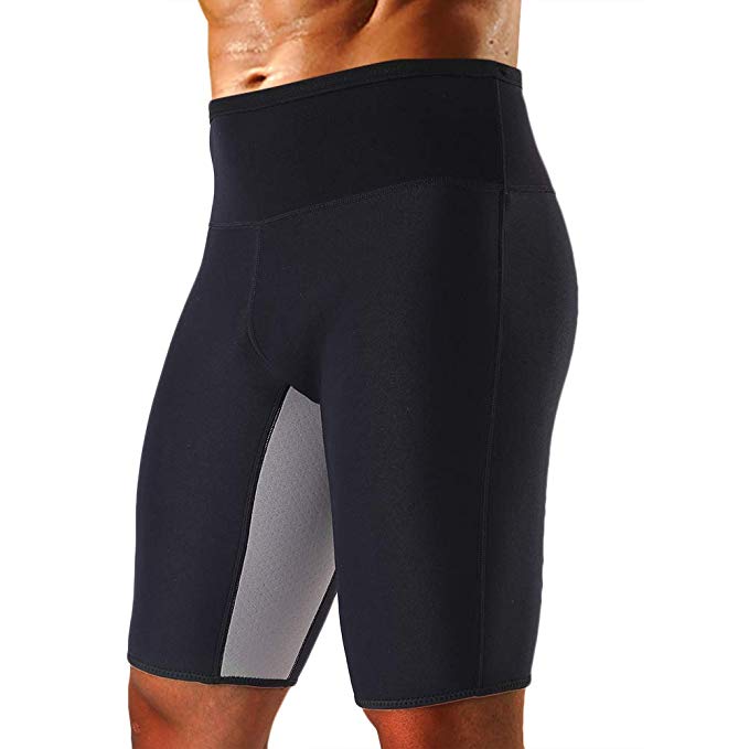 Cimkiz Men's Sauna Sweat Slimming Shorts Neoprene Exercise Pants for Workout Sweat Body Shaper