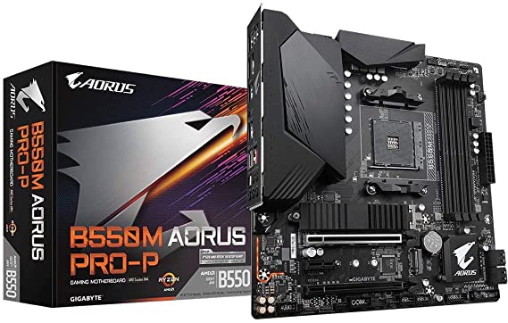 Gigabyte B550M AORUS PRO-P (AMD Ryzen 3000/B550/Micro ATX/M.2 Thermal Guard/HDMI/DVI/USB 3.2 Gen 2/DDR4/Motherboard)