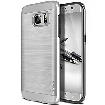 Galaxy S7 Edge Case, OBLIQ [Slim Meta][Satin Silver] Slim Fit Premium Dual Layer Protection Case with Metallic Brush Finish Back with Shock Absorbing TPU Inner Layer for Samsung Galaxy S7 Edge