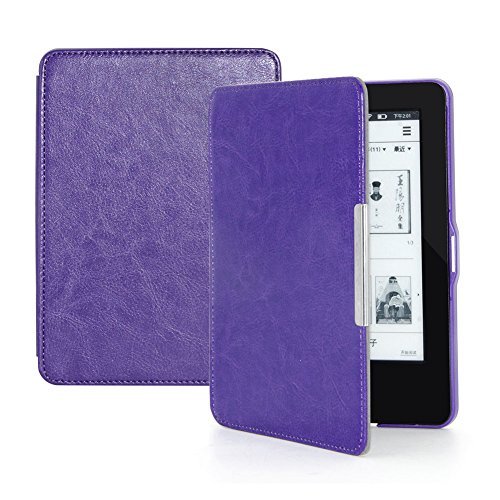 F.Dorla Kindle Paperwhite Leather Case Ultra Slim Cover for Amazon New Kindle Paperwhite 2014 2013 2012.[Lifetime Warranty] (Purple)