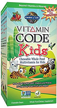 Garden of Life Vegetarian Multivitamin Supplement for Kids - Vitamin Code Kids Chewable Raw Whole Food Vitamin with Probiotics, 30 Chewable Bears