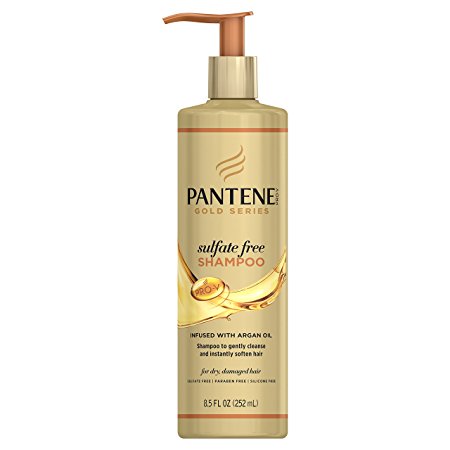 Pantene Gold Series Argan Oil, Sulfate Free, Shampoo, Scalp Care For Natural And Curly Textured Hair, 8.5 FL OZ