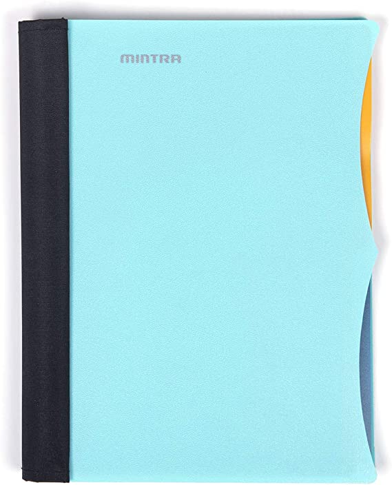 Mintra Office Durable PREMIUM Spiral Notebook, ((Teal, 2 Subject (6in x 9.5in)), Wire, Fabric Covered Coils, No Snags, Removable Adjustable Pocket Dividers, Ruler, Organization, Customizable