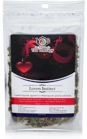Lovers Instinct Herbal Tea - Libido Enhancing Organic Loose Leaf Herbal Tea - by Dr. Rosemary's Tea Therapy. Long Term Approach to Enhance Desire & Passion for Men & Women - Support Your Love Life