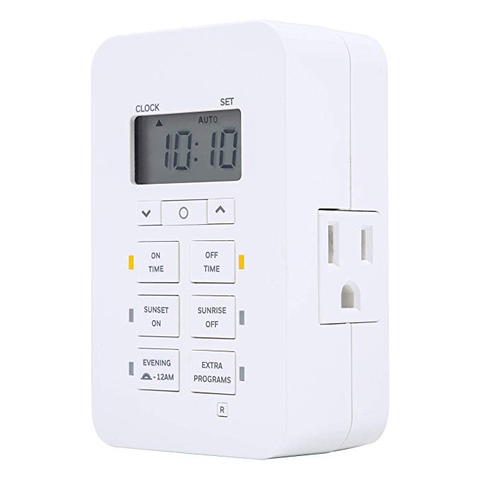 Honeywell Daysmart Indoor 7-Day Plug-in Digital Timer, Custom Settings, Presets/Countdown, 2 Grounded Outlets, Battery Backup, Ideal for Lamps, Small Fixtures, Seasonal Lighting, LED, 40958, 1 Pack