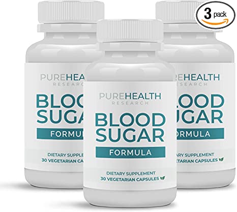 Blood Sugar Formula - 17 Natural Ingredients for Healthy Blood Sugar Levels & Support Healthy Blood Pressure with Chromium, Berberine and Cinnamon - PureHealth Research, 90 Capsules