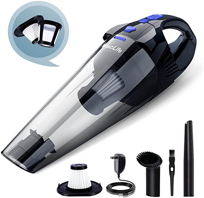 VacLife Handheld Vacuum, Cyclone Hand Vacuum Cleaner Cordless for Car & Home, Model: H-111, Blue (VL706)