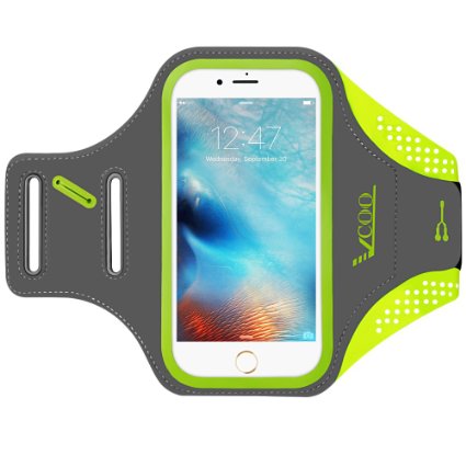 Armband,VCOO Sweatproof Sports Running Arm Band for iPhone 6S 6s Plus and Any Other Phones with 5.5'' Screen or less - Build in Key   Headphone   ID /Credit Cards/Cash