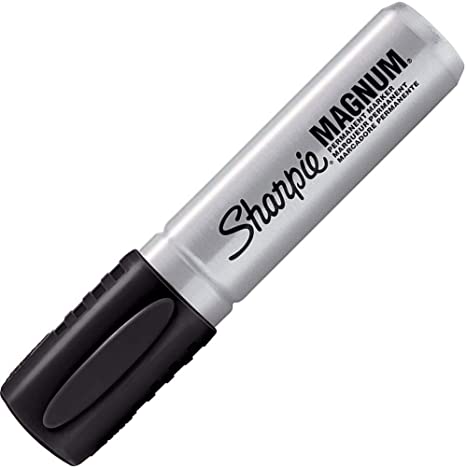 Sharpie 44001 Oversized Chisel Tip Extra Wide Magnum Permanent Marker (1 Pack), Black, Sturdy Extra-wide Felt Chisel Tip, Quick-drying Ink is Fade-and Water-Resistant