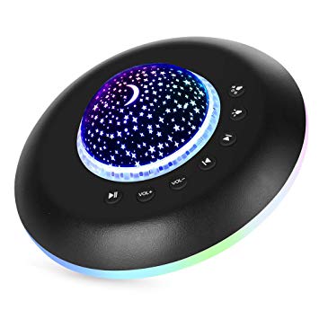 Sound Machine Baby with Night Light, Portable Baby White Noise Machine for Sleeping Travel/Office Privacy, 20 Non-Looping Soothing Nature Sounds/Lullaby/Fan/White Noise Maker for Kids/Adults -Black
