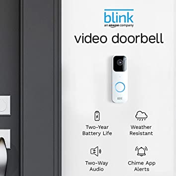 Introducing Blink Video Doorbell   Sync Module 2   Echo Show 5 Charcoal | Two-way audio, HD video, motion and chime app alerts, easy setup and Alexa enabled — wired or wire free (White)