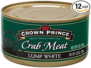 Crown Prince Lump White Crab Meat, 6-Ounce Cans (Pack of 12)