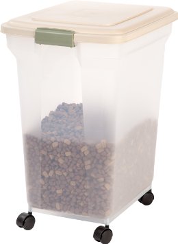 IRIS Premium Airtight Pet Food Storage Container Almond