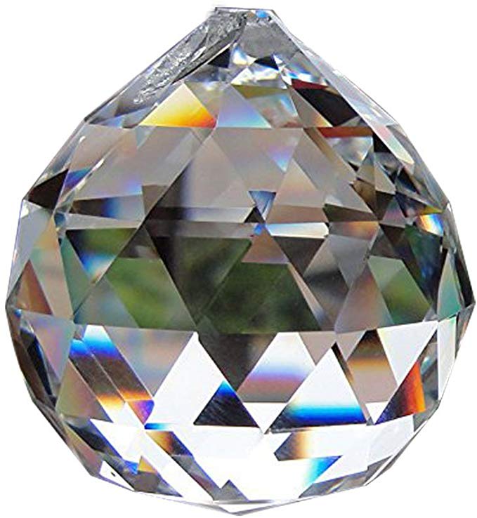 Yoker 40mm Clear Crystal Ball Prisms Pendant Feng Shui Suncatcher Decorating Hanging Faceted Prism Balls