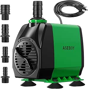 Fountain Pump 800GPH 45W Submersible Water Pump, Pond Pump for Outdoor, Hydroponic, Statuary, Aquarium, Fish Tank