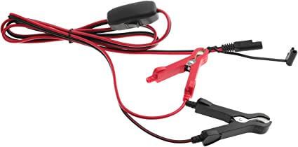 6.56Ft Wire Harness with Clamps DGZZI 2m 16AWG Wire Harnes with Alligator Clips, 12V-24V 10A 120W SAE Extension Cables with On-Off Switch and Crocodile Clamps for 12V ATV, UTV, Tractor or Water Pumps
