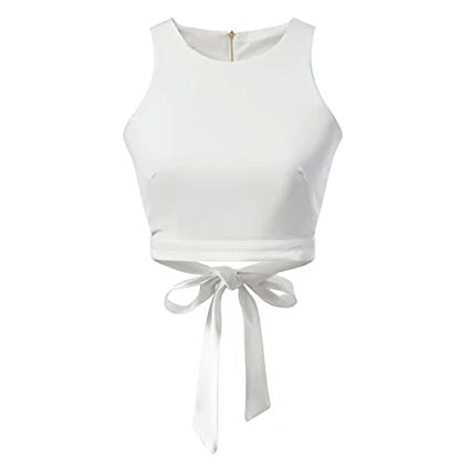Abaday Bow Tie Cut Out Crop Top