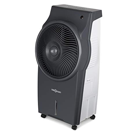 oneConcept Kingcool 3-in-1 • Air Cooler • Fan • Ioniser • 3 Levels • 95W • Airflow up to 890 m³ • Evaporation for Economical Cooling of The Air • Remote Control • Grey