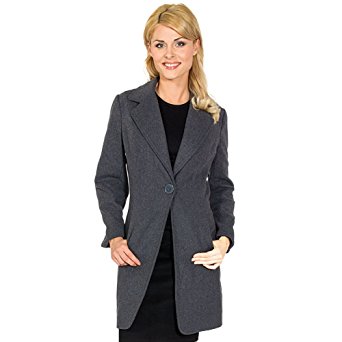 Alpine Swiss Stella Women's Wool Single Button 7/8 Length Overcoat