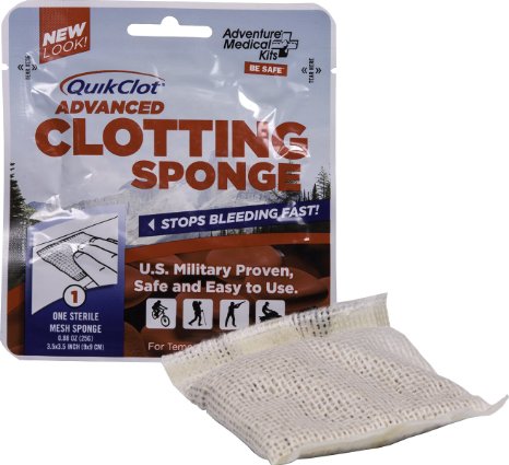 QuikClot Advanced Clotting Sponge, 0.88 oz (25g) 3.5 x 3.5 in