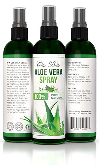 Aloe Vera 100% Liquid Spray - Organic Large 12oz - For Skin, Face and Hair - Easy to Apply - Perfect for Chapped, Dry, or Sunburned Skin