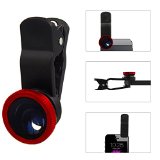 Aerb 3in1 Universal 180 Fisheye Lens  Wide Angle  Macro Lens Clip Camera Photo Kit For Apple iPhone 6 Plus6S65S5C54S4 iPad Air 21 iPad 432 iPad Mini 321 Samsung Galaxy S6 EdgeS6S5S4 Galaxy Note 432 Sony Motorola Droid and Other Smart Phones Red