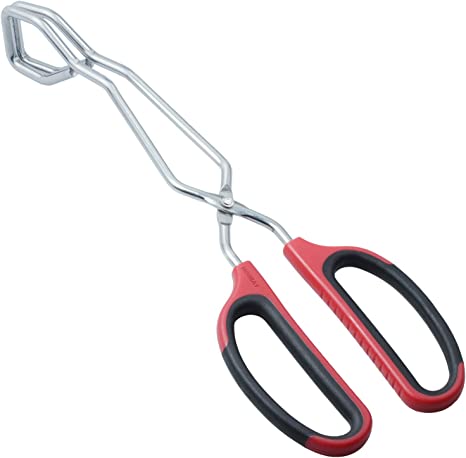 HINMAY Scissor Tongs 11-Inch Heavy Duty Stainless Steel Scissor Cooking Tongs