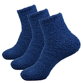 Fitu Men's Soft Warm Cozy Fuzzy Socks 3-pack With Gift Box