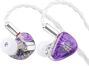 Linsoul Kiwi Ears Orchestra Lite Performance Custom 8BA in-Ear Monitor IEM with Detachable 4-core 7N Oxygen-Free Copper OFC Cable, Handcrafts Faceplate for Audiophile Studio Musician(Purple)