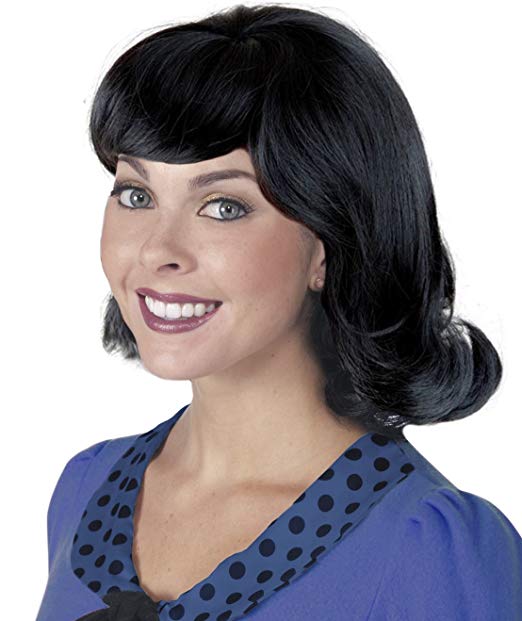 Costume Adventure 60's Black Flip Character Wig - One Size