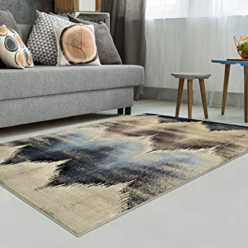 Superior Cadwell Collection Area Rug, 10mm Pile Height with Jute Backing, Fashionable and Affordable Rugs, Designer Inspired Ikat Chevron Pattern - 4' x 6'