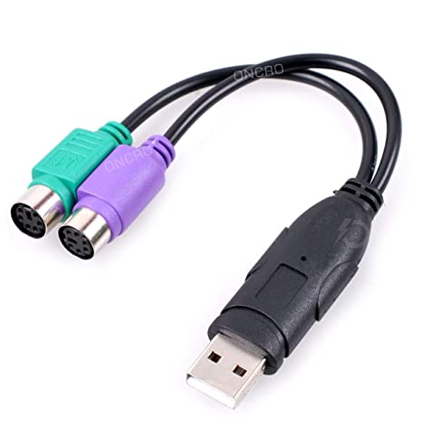 ONCRO® USB to Dual PS2 Connector Cable Cord Adapter Converter for PS2 Interface Keyboard Mouse with USB Interface Plug Laptop Computer PC