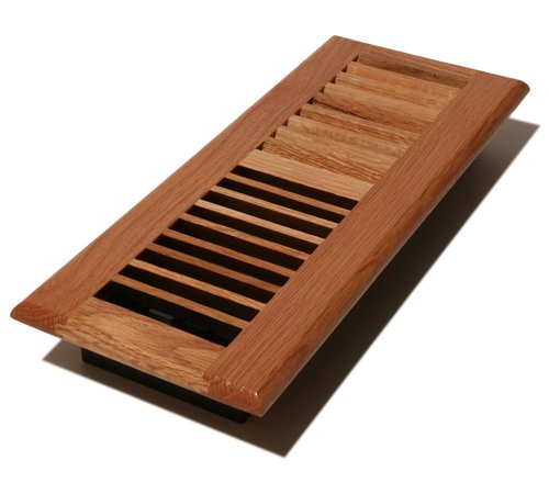 Decor Grates WL412-N Wood Louver Floor Register, Natural Oak, 4-Inch by 12-Inch