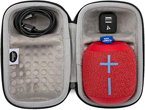 Ultimate Ears WONDERBOOM 2 Portable Waterproof Bluetooth Speaker (Radical Red) with Knox Gear Padded Protective Case, 6 ft. Cable and Wall Plug(4 Items)