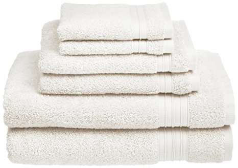HygroSoft Fast Drying and Absorbent 100% Cotton 6-Piece Towel Set, White