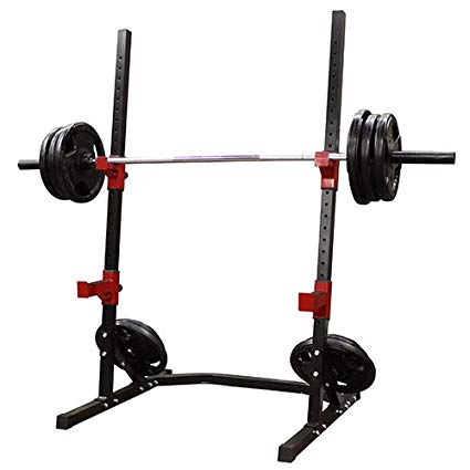 AmStaff Fitness TR057D Power Squat Rack, Black and Red