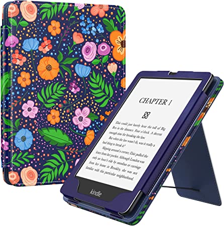 MoKo Case for 6.8" Kindle Paperwhite (11th Generation-2021) and Kindle Paperwhite Signature Edition, Slim PU Shell Cover Case with Auto-Wake/Sleep for Kindle Paperwhite 2021, Pastoral Flower