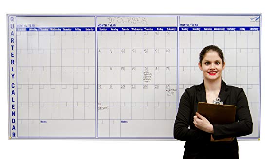 Large Dry Erase Wall Calendar 3 Month - 36 x 72 inch Big Calendar for Wall - Quarterly Office Wall Calendars