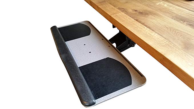 Keyboard Tray with Adjustable Height and Tilt for Standing Desks and Short Depth Desk Tops
