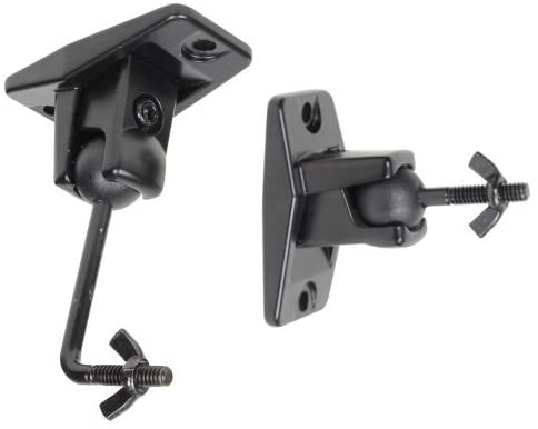 VideoSecu Speaker Wall Ceiling Mount Bracket One Pair for Universal Satellite, fits Keyhole and Thread Hole with 1/4 20 Threads, 4mm and 5mm Black 1ST