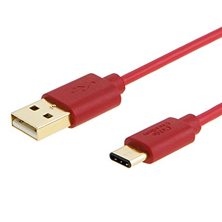 USB Type C Cable, CableCreation 6.6ft USB-C to Standard USB 2.0 A Cable, for Macbook, Nexus 5X/6P and More, Red [56K Ohm Resistance]