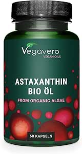 Astaxantina Biologica | Antiossidante Estratto da Haematococcus Pluvialis | Difese Immunitarie, Salute della Pella e degli Occhi | Alta Biodisponibilità | Vegan | Senza Additivi | Vegavero®