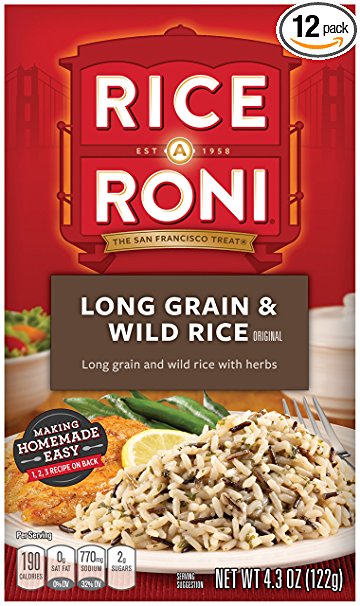 Rice a Roni, Original, Long Grain and Wild Rice Mix (Pack of 12 Boxes)