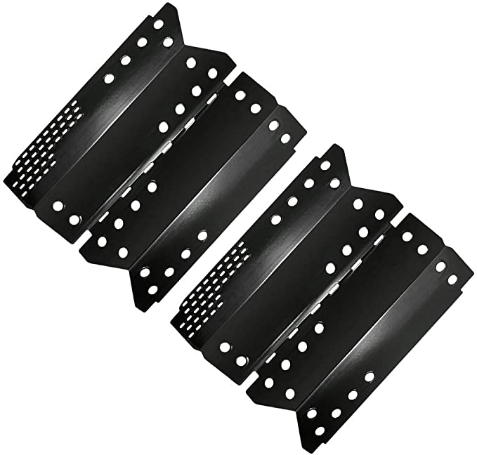 BBQ funland PH4332 Porcelain Steel Heat Plates, Heat Shield, Heat Tent, Burner Cover, Vaporizor Bar, and Flavorizer Bar Replacement for Gas Grill Model Stok SGP4330SB, Set of 2