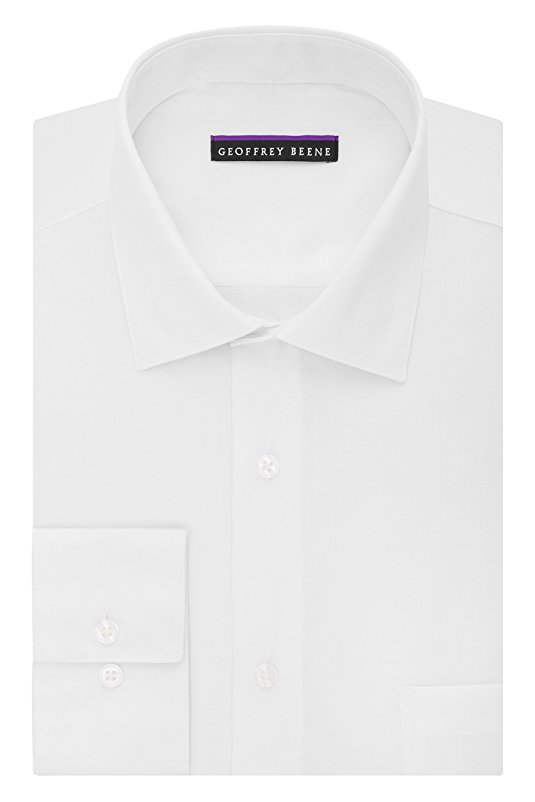 Geoffrey Beene Men's Regular Fit Sateen Solid Dress Shirt