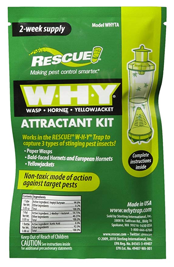 Rescue - WHY Trap Wasp, Hornet, Yellow Jacket Non-Toxic Attractant Refill [2 Week] (2 PACKS)